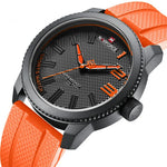 LinkMejor Men Sport Watch TPU Strap Simple Dial Quartz Wristwatch Waterproof Watch