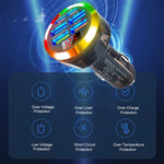 200W 6-Port USB PD Car Charger Adapter 4USB-A+2USB-C Support PD QC3.0 SCP FCP BC1.2 Fast Charging with LED Digital Display for iPhone 16 16Pro 15 14 13 Pro Max for Samsung Galaxy Z Flip6 for Xiaomi 15pro for Huawei Mate XT