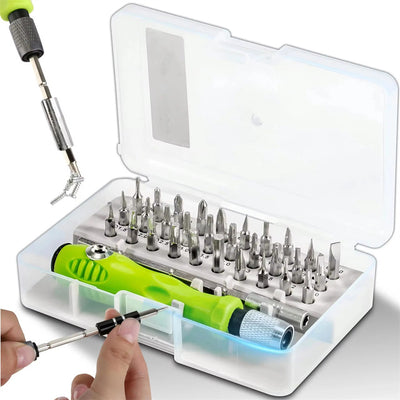32-in-1 Precision Screwdriver Set Magnetic Bits Chrome Vanadium Steel Ideal for Phones Laptops Cameras Watches Convenient Storage for DIY Repairs