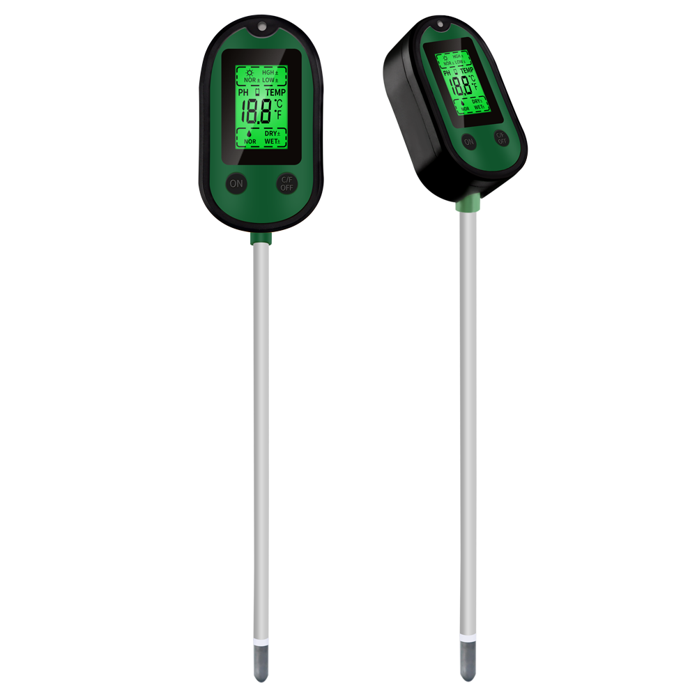 Garden 5 in 1 Soil Moisture Sensor pH Meter Metal Probe Soil Moisture Detector Acidity Temperature Tester for Plants Flowers