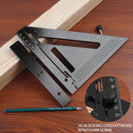 Aluminum Alloy Triangular Ruler Ambidextrous Medium Point 7 Inch Square Protractor Miter Tool for Carpenters Woodworking Drafting Engineering