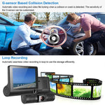 4 inch IPS HD Screen Car DVR Dash Cam 1080P 2 Lens / 3 Lens Camera Night Vision With 170 Degree Rear View