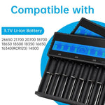 [USA Direct] K8 8-Slot with LCD Screen Display Intellegent Rechargeable Li-ion Battery Charger Universal Flashlight RC Toys Home Tools Battery Charger 4 Slots For Li-ion 18650 21700 26650 AA AAA Batteries Cell