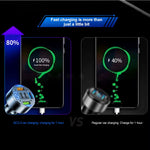 JMG 250W 5-Port USB PD Car Charger Adapter 3USB-A+2USB-C PD QC3.0 Fast Charging with Blue LED Digital Display for iPhone 16 16 Pro 15 14 13 Pro Max for Samsung Galaxy S25 Ultra for Huawei Pura X for Xiaomi 15pro