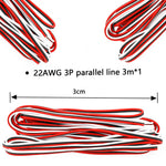 JR 3P Connector Kit 22AWG 3 Meter Cable 0.8A 300V Secure Locking Heat Shrink Tubing RC Model Robotics Electronics