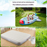 Mini Air Pump for Inflatables Ball Beds 2 in 1 Rechargeable with Camping Light, Compact inflator pump for Floats, Balloons & Vacuum for Storage Bags