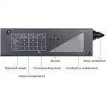 Professional Diamond Tester Pen Portable Electronic Diamond Identifier Fast and Accurate Testing for Jewelry Jade Rub with LCD and LED Indicators