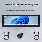 Raspberry Pi Compatible 8.8 Inch High Definition Multimedia Interface Touch Screen Display 480x1920 IPS Panel USB Type-C  Wide Viewing Angle Gaming Monitor