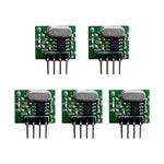 LinkMejor 433Mhz RF Transmitter and Receiver Superheterodyne ASK 433 Mhz Module with Antenna for ArduinoUno Wireless Diy Kits