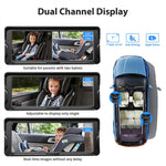 Car Baby Camera Dual Channel 6.8inch 1080P Display with 2 IR Night Camera and 150° Wide View Angle Automotive Baby Camera