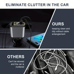 4 in 1 High Power 66W Super Fast Retractable Car Charger with Star Projector Night Light Car Mood Light for iOS and Android
