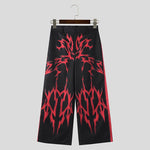 LinkMejor Mens Solid Color Gradient Pattern Pant Comfortable Button Zipper Wide Legged Long Trousers for Men