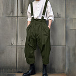 LinkMejor Men Solid Color Casual Overalls with Pockets, Loose Fit Workwear Jumpsuit With Adjustable Straps
