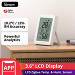 LinkMejor SNZB-02DR2 AirGuard TH 3.6'' LCD Zigbe Temperature Humidity Sensor App Monitoring Work with Apple Home Via Matter Bridge