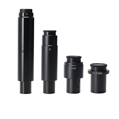 LinkMejor Industry Mono Lens Zoom C Mount Adapter Lens 0.35X 0.5X 1X 2X Microscope Lens for 28mm Eyetube Digital Camera