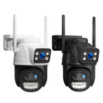 Hiseeu WS419B WS419QB 9MP WIFI IP Camera Three Lens & Dual Screen With 8X Zoom PTZ Camera Ai Auto Tracking Security Video Surveillance Camera