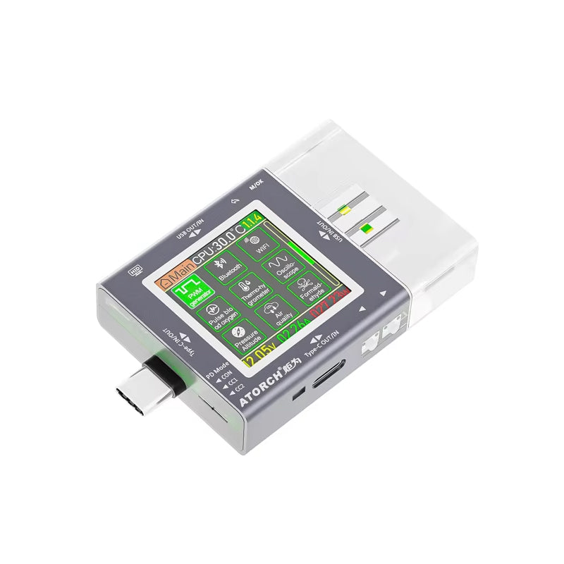 LinkMejor TU13 USB Tester Type-C PD3.0 Fast Charging Protocol Voltmeter 50V 12A Real-Time Power Monitor IPS Display Wide Compatibility