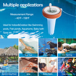 Wireless Pool Thermometer Floating 200ft Range Digital Indoor Outdoor Temperature Humidity Monitor 3 Channels High Precision Sensor Backlit Display