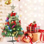 Christmas Tree With LED Lights 50cm Christmas Tree With Hanging Ornaments Star Tree Decorations Table Decorations for Office Home Kitchen