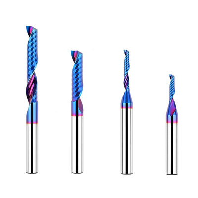 1/4 Inch Shank YK20 Alloy CNC Router Bit Spiral Design Nano Coated Cutter for Aluminum Brass ABS Acrylic HDPE High Precision 35 Degree Angle