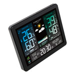 LinkMejor Weather Station Alarm Clock Wireless Indoor Outdoor Thermometer with Atomic Clock Forecast Station with Calendar and Adjustable Backlight