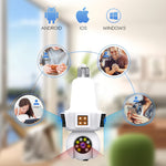 V380PRO Tri Lens WiFi IP Security Camera PTZ AI Human Recognition Two Way Audio Night Vision Smart Home Surveillance Camera with Light