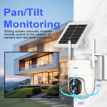 LinkMejor QFS71 4G LTE Solar Security Camera 3MP Color Night Vision PIR Alarm PTZ Two-Way Audio IP66 Outdoor Wireless CCTV Cameras