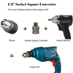 Multi Function Drill Chuck Adapter Set 7pcs 1/16 to 1/2 Inch SDS Plus Hex Shank Quick Change Converter for Impact Driver Hammer