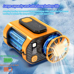 Outdoor Camping Fan Hanging Waist Fan 5000mAh Portable Waist Fan with Power LED Lighting For Camping, Hiking, And Running