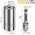 Universal 7-19mm Socket Torque Wrench Head Drill Ratchet Sleeve Wrench Magic Grip Multifunctional Hand Tools