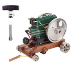 LinkMejor 1/8 Scale 3.6CC Mini Vintage Single Cylinder Four-Stroke ICE Working Gasoline Engine Model w/ Trailer Ready to Run 1140