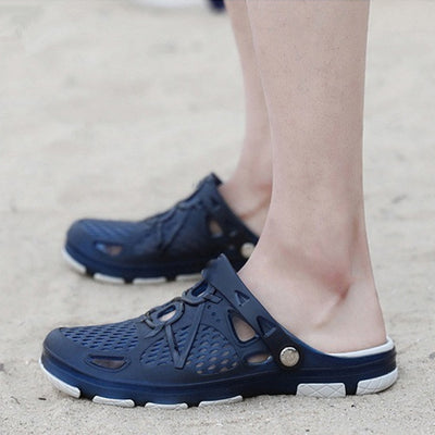 LinkMejor Men's Slippers Non-Slip Quick Drying Breathable Waterproof Deodorant Fashion Sports Casual Sandals