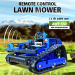 Remote Control Lawn Mower AWY-550 550mm Cutting Width Loncin 224cc Engine 45 Degree Gradeability Adjustable Cutting Height 1500m²/h Mowing Efficiency Electric Lift