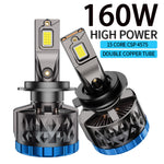 Infitary Pair Car LED Headlight Modification 160W Per Pair Lamp Bulb 6500K Bright White Car Lights  IP68 Waterproof Rating