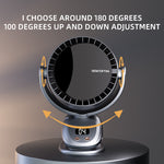 Tevorex Portable Rechargeable Desktop Fan 6 Gears Wind Adjustable 180° Multi Angle Airflow Ultra Quiet Operation Long Battery Wall Mounted Cooling Fan with Digital Display for Indoor Outdoor