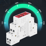 LinkMejor TOVME Digital DC Voltmeter 11-310V 1/2/3-Channel DIN Rail Mount Red LED Display Voltage Monitor for Solar System Battery Industrial Electrical Panel