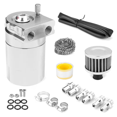 300ML Oil Catch Can Kit Universal Gas Recovery Pot Reservoir Tank Air Filter