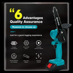 LinkMejor 88VF 6 Inch Cordless Electric Chainsaw 3000W One-hand Handheld Garden Saws Wood Cutter