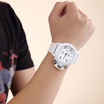 LinkMejor Men Multi-functional Watch Sports Chronograph Wristwatch Waterproof Calendar Quartz Watch Comfortable Silicone Strap
