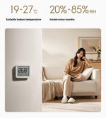 2Pcs XIAOMI 3 Mijia Smart Temperature Humidity Sensor Mini 0°C-60°C Range Bluetooth 5.0 High Precision Compact Hygrometer with LCD Display and Wall Sticker