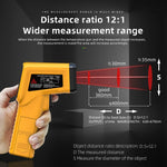 LinkMejor H2 Infrared Laser Thermometer -50℃ to 530℃ High Precision Non-Contact 12:1 Ratio Adjustable Emissivity LCD Backlit Display