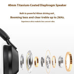 M5 Wireless Headset bluetooth 5.4 Headphone 40mm Titanium-plated Diaphragm Speaker 360° Surround Sound 35H Playback Low Game Delay Over-head Headphones