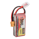 LinkMejor 11.1V 1300mAh 100C 3S LiPo Battery XT60 Plug for RC Drone