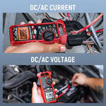 LinkMejor KC604 Digital Clamp Meter True-RMS AC/DC Voltage Current Tester NCV Detection Auto Shut-Off LCD Backlight 1.1 Inch D-Shaped Jaw