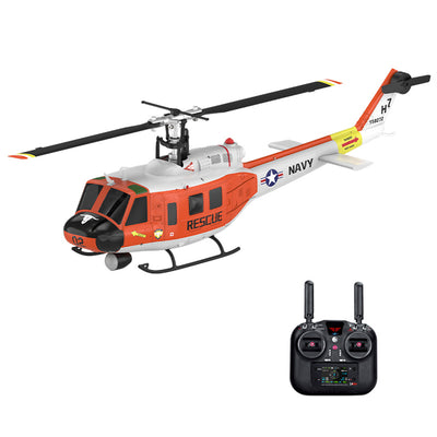 LinkMejor F07H UH-1 2.4G 9CH 6G GPS Optical Flow Localization TOF LiDAR Altitude Hold Dual Brushless Motor 1:34 Scale Flybarless RC Helicopter RTF