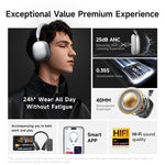 LinkMejor F5 ANC Headset bluetooth Headphone -25dB Active Noise Cancelling 40mm Large Drivers HiFi Stereo AAC Audio Low Game Delay Headphones with Mic