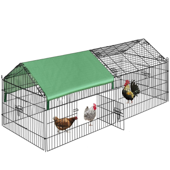 PawGiant Chicken Coop Run Cage Upgrade 86.6"×40"×38" Metal Chicken Fence Pen Pet Playpen Enclosures with Protection Cover&Ground Nail,Cage Indoor Outdoor Yard for Small Animals Cat Hen Duck Rabbit