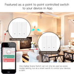 MOES Tuya ZigBe Wireless 9 Scene Switch Push Button Battery Powered Transmitter Smart Life App Automation 1/2/3 Gang Smart Home Scene Switch