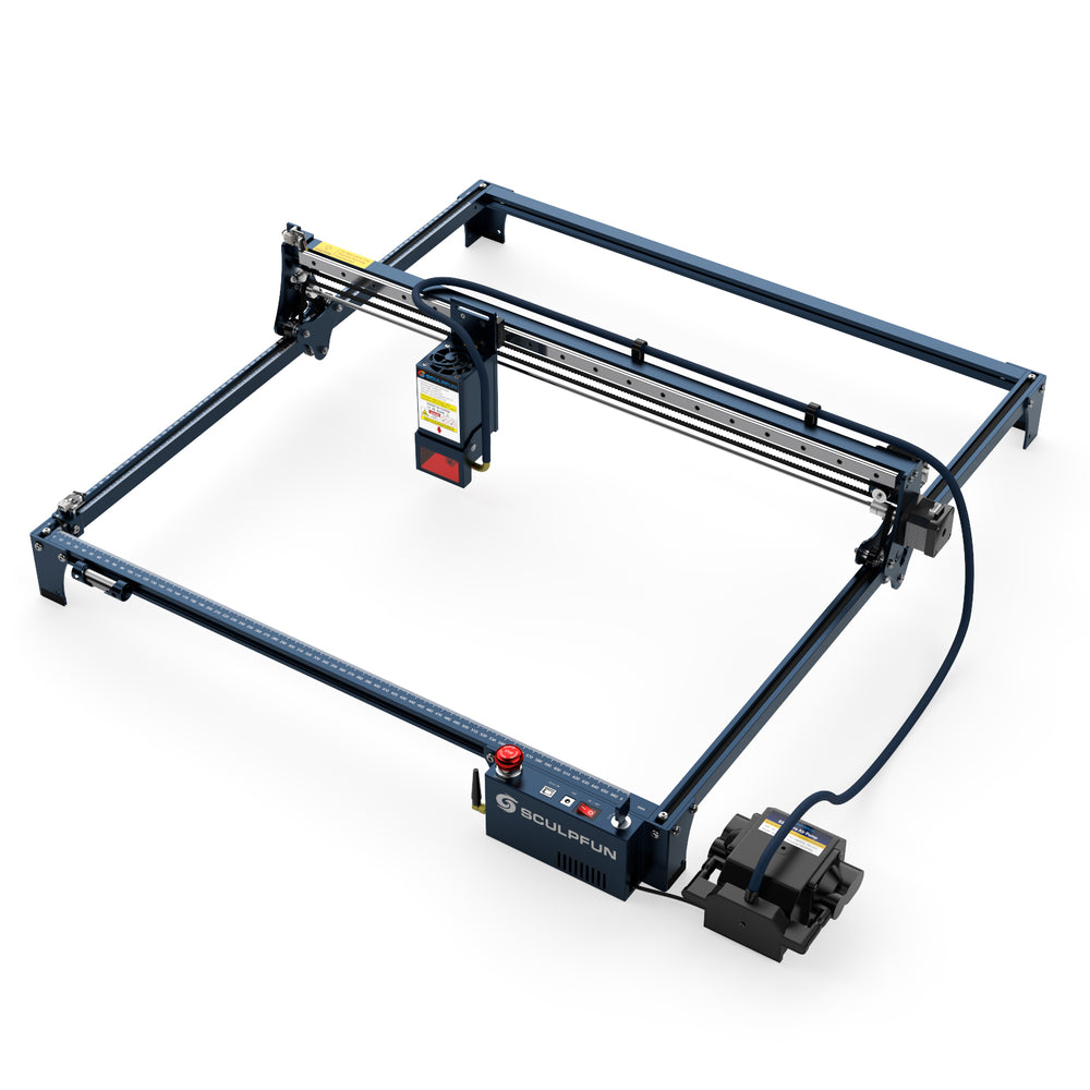 [US Direct]SCULPFUN S30 Ultra-22W Laser Engraving Machine 600x600mm Engraving Area Laser Cutter Automatic Air Assist Replaceable Lens Includes Laser Repair Kit  Air Assist M8 Main Board