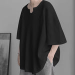 LinkMejor Mens T Shirts Textured Waffle Loose Top Solid Color Casual Short Sleeve T-Shirts